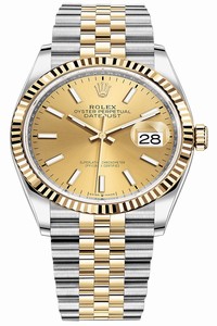Replica 126233 Champagne Index Jubilee Rolex Datejust 36mm Stainless Steel and Yellow Gold Ladies Watch