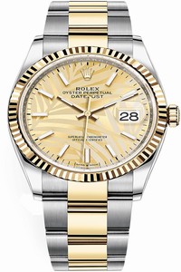 Replica 126233 Golden Palm Oyster Rolex Datejust 36mm Stainless Steel and Yellow Gold Ladies Watch