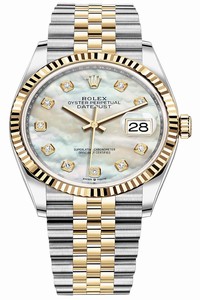 Replica 126233 MOP Diamond Jubilee Rolex Datejust 36mm Stainless Steel and Yellow Gold Ladies Watch