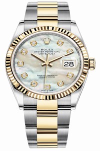 Replica 126233 MOP Diamond Oyster Rolex Datejust 36mm Stainless Steel and Yellow Gold Ladies Watch