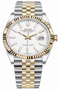 Replica 126233 White Index Jubilee Rolex Datejust 36mm Stainless Steel and Yellow Gold Ladies Watch