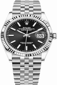 Replica 126234 Black Index Jubilee Rolex Datejust 36mm Stainless Steel Midsize Watch