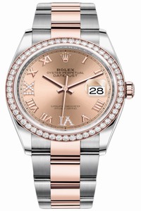 Replica 126281RBR Rose VI IX Roman Oyster Rolex Datejust 36mm Stainless Steel and Rose Gold Ladies Watch