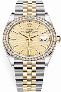 Replica 126283rbr Golden Fluted Jubilee Rolex Datejust 36mm Stainless Steel and Yellow Gold Ladies Watch