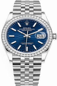 Replica 126284rbr Bright Blue Fluted Jubilee Rolex Datejust 36mm Stainless Steel Midsize Watch