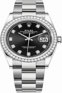 Replica 126284rbr Black Diamond Oyster Rolex Datejust 36mm Stainless Steel Midsize Watch