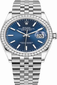 Replica 126284rbr Blue Index Jubilee Rolex Datejust 36mm Stainless Steel Midsize Watch