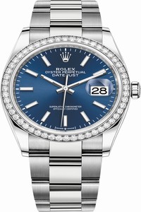Replica 126284rbr Blue Index Oyster Rolex Datejust 36mm Stainless Steel Midsize Watch