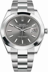 Replica 126300 Dark Rhodium Index Oyster Rolex Datejust 41mm Stainless Steel Mens Watch