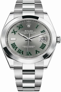 Replica 126300 Slate Roman Oyster Wimbledon Rolex Datejust 41mm Stainless Steel Mens Watch