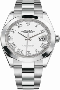 Replica 126300 White Roman Oyster Rolex Datejust 41mm Stainless Steel Mens Watch