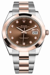 Replica 126301 Chocolate Diamond Oyster Rolex Datejust 41mm Stainless Steel and Everose Gold Mens Watch