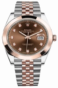 Replica 126301 Chocolate Diamond Jubilee Rolex Datejust 41mm Stainless Steel and Everose Gold Mens Watch