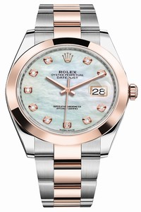 Replica 126301 MOP Diamond Oyster Rolex Datejust 41mm Steel and Everose Gold Mens Watch