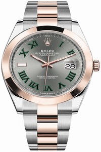 Replica 126301 Slate Roman Oyster Wimbledon Rolex Datejust 41mm Steel and Everose Gold Mens Watch