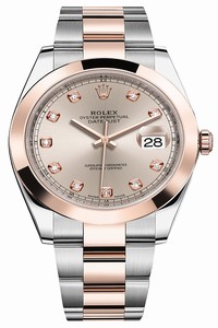 Replica 126301 Sundust Diamond Oyster Rolex Datejust 41mm Stainless Steel and Everose Gold Mens Watch