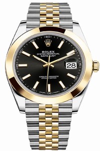 Replica 126303 Black Index Jubilee Rolex Datejust 41mm Stainless Steel and Yellow Gold Mens Watch