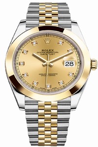 Replica 126303 Champagne Diamond Jubilee Rolex Datejust 41mm Stainless Steel and Yellow Gold Mens Watch