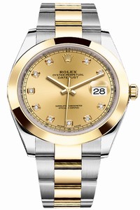 Replica 126303 Champagne Diamond Oyster Rolex Datejust 41mm Stainless Steel and Yellow Gold Mens Watch