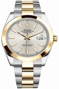 Replica 126303 Silver Index Oyster Rolex Datejust 41mm Stainless Steel and Yellow Gold Mens Watch