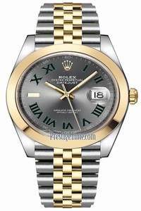 Replica 126303 Slate Roman Jubilee Wimbledon Rolex Datejust 41mm Steel and Yellow Gold Mens Watch