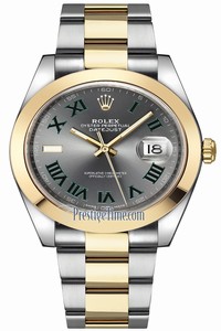 Replica 126303 Slate Roman Oyster Wimbledon Rolex Datejust 41mm Steel and Yellow Gold Mens Watch
