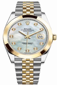 Replica 126303 White MOP Diamond Jubilee Rolex Datejust 41mm Steel and Yellow Gold Mens Watch