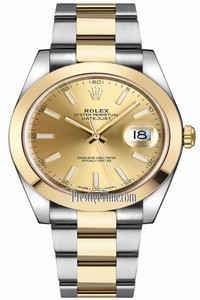 Replica 126303 Champagne Index Oyster Rolex Datejust 41mm Stainless Steel and Yellow Gold Mens Watch