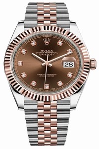 Replica 126331 Chocolate Diamond Jubilee Rolex Datejust 41mm Stainless Steel and Everose Gold Mens Watch
