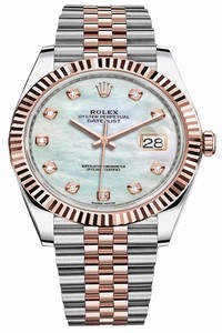 Replica 126331 MOP Diamond Jubilee Rolex Datejust 41mm Steel and Everose Gold Mens Watch