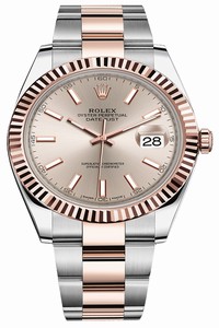 Replica 126331 Sundust Index Oyster Rolex Datejust 41mm Stainless Steel and Everose Gold Mens Watch