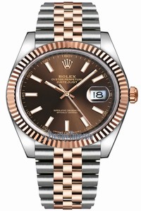 Replica 126331 Chocolate Index Jubilee Rolex Datejust 41mm Stainless Steel and Everose Gold Mens Watch