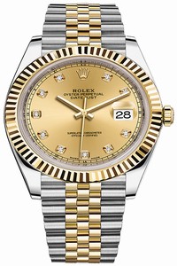 Replica 126333 Champagne Diamond Jubilee Rolex Datejust 41mm Stainless Steel and Yellow Gold Mens Watch