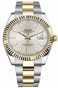 Replica 126333 Silver Index Oyster Rolex Datejust 41mm Stainless Steel and Yellow Gold Mens Watch