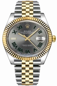 Replica 126333 Slate Roman Jubilee Wimbledon Rolex Datejust 41mm Steel and Yellow Gold Mens Watch