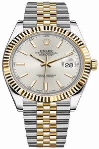 Replica 126333 Silver Index Jubilee Rolex Datejust 41mm Stainless Steel and Yellow Gold Mens Watch