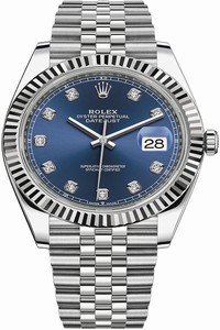 Replica 126334 Blue Diamond Jubilee Rolex Datejust 41mm Stainless Steel Mens Watch