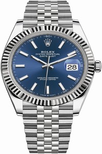 Replica 126334 Blue Index Jubilee Rolex Datejust 41mm Stainless Steel Mens Watch