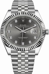 Replica 126334 Dark Rhodium Diamond Jubilee Rolex Datejust 41mm Stainless Steel Mens Watch