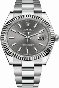 Replica 126334 Dark Rhodium Index Oyster Rolex Datejust 41mm Stainless Steel Mens Watch