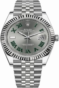 Replica 126334 Slate Roman Jubilee Wimbledon Rolex Datejust 41mm Stainless Steel Mens Watch