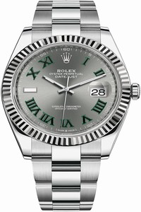 Replica 126334 Slate Roman Oyster Wimbledon Rolex Datejust 41mm Stainless Steel Mens Watch