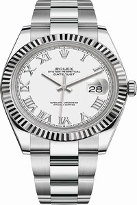 Replica 126334 White Roman Oyster Rolex Datejust 41mm Stainless Steel Mens Watch