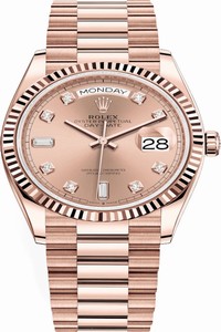 Replica 128235 Rose Diamond Rolex Day-Date 36mm Everose Gold Midsize Watch
