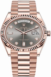 Replica 128235 Slate Diamond Rolex Day-Date 36mm Everose Gold Midsize Watch