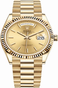 Replica 128238 Champagne Index Rolex Day-Date 36mm Yellow Gold Midsize Watch