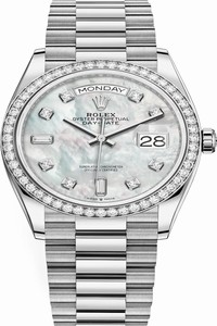 Replica 128349RBR MOP Diamond Rolex Day-Date 36mm White Gold Midsize Watch