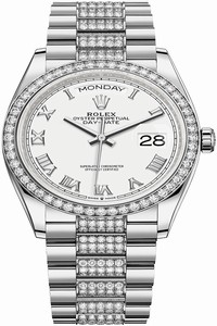 Replica 128349RBR White Roman DB Rolex Day-Date 36mm White Gold Midsize Watch
