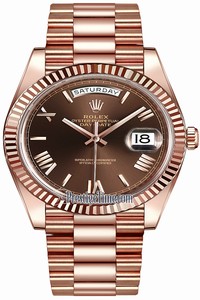 Replica 228235 Chocolate Roman Rolex Day-Date 40mm Everose Gold Mens Watch