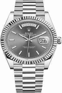 Replica 228236 Slate Index Rolex Day-Date 40mm Platinum Mens Watch